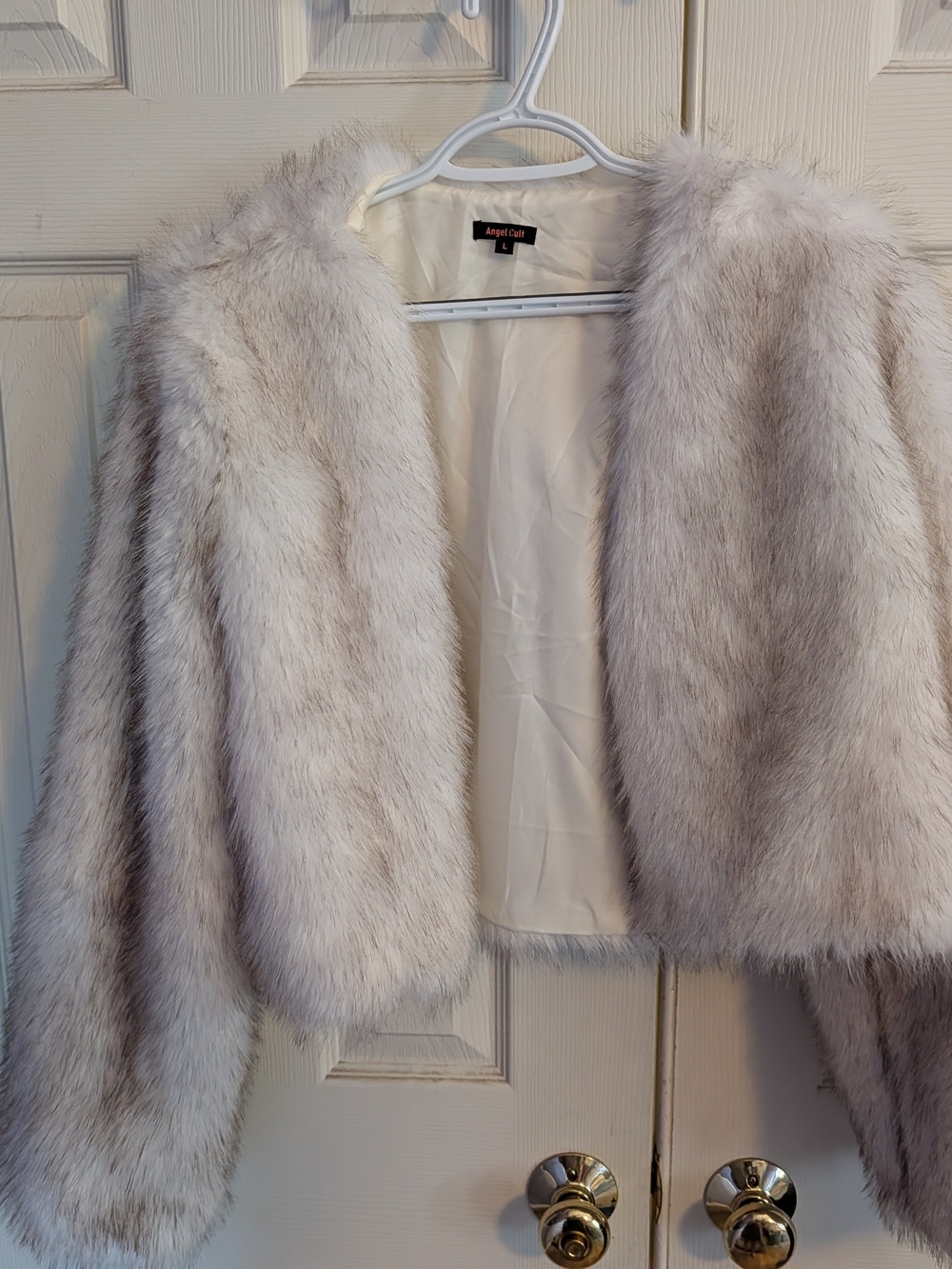 Women's Cream Faux Fur Teddy Jacket